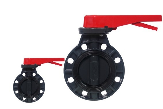 6&quot; de diámetro PVC de la válvula de mariposa en las válvulas de agua sanitaria con bola de PP y material de PVC