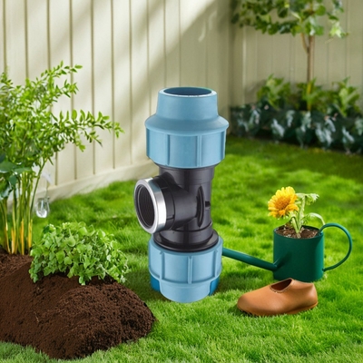 20-110MM PN16 España Tipo de compresión PP Te Drip Fitting Forjado con conexión de brida