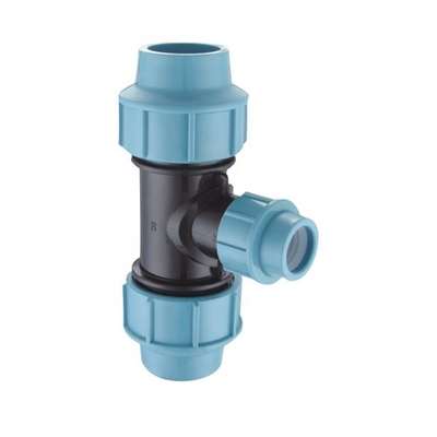 20-110MM PN16 España Tipo de compresión PP Te Drip Fitting Forjado con conexión de brida