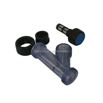 Industria 1 pulgadas transparente PVC Y-Estrenador con conexión de enchufe / hilo y mango