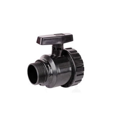 Fabricación de válvulas de bolas de PVC negras de 50 mm Hembra Hombre Servicio de moldeo Presión 1,0 MPA