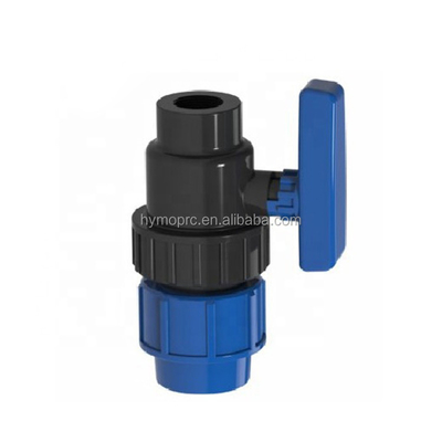 Fabricación de válvulas de bolas de PVC negras de 50 mm Hembra Hombre Servicio de moldeo Presión 1,0 MPA