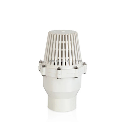 Válvula de pie de bomba de agua industrial UPVC con mango del pedal del pie en gris blanco