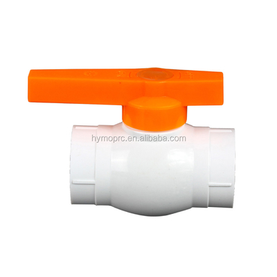 Servicio de procesamiento de moldeado de válvula de bolas de PVC de 1/2 pulgadas con mango amarillo