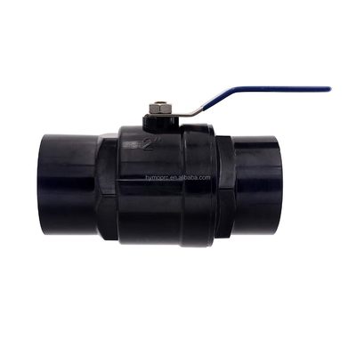 Personaliza la válvula de bolas de plástico de color negro de 1,5 pulgadas con servicio y material OEM
