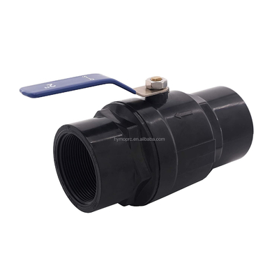 Personaliza la válvula de bolas de plástico de color negro de 1,5 pulgadas con servicio y material OEM