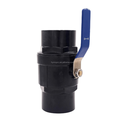 Personaliza la válvula de bolas de plástico de color negro de 1,5 pulgadas con servicio y material OEM
