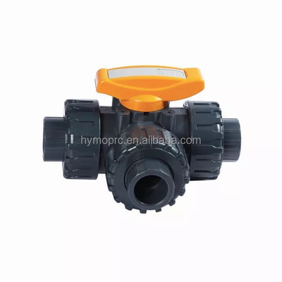 Fabricación de tuberías de plástico 2 pulgadas 3 vías válvula de bolas de PVC con presión de extremo del enchufe 1.0MPA