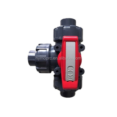 1.0MPA ISO 2 pulgadas DN50 válvula de bolas de PVC de 3 vías para instalaciones hidráulicas manufacturadas categoría de control