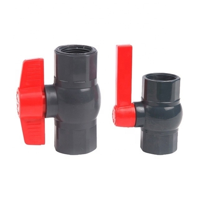 2 pulgadas de tamaño UPVC válvula de bolas con manija ABS White Socket gris / conexión de hilo