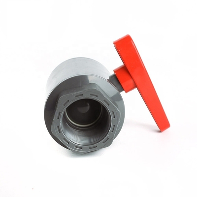2 pulgadas de tamaño UPVC válvula de bolas con manija ABS White Socket gris / conexión de hilo