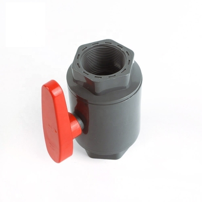 2 pulgadas de tamaño UPVC válvula de bolas con manija ABS White Socket gris / conexión de hilo