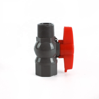 3/4 pulgadas de PVC válvula de bolas con mango longitud estandarizada PP bola OEM personalización soportada
