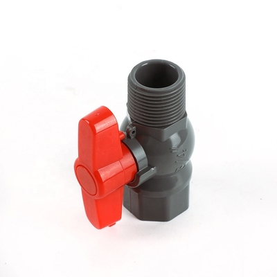 3/4 pulgadas de PVC válvula de bolas con mango longitud estandarizada PP bola OEM personalización soportada