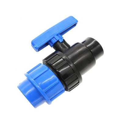 Fabricación de válvulas de plástico Válvula de compresión azul de 32 mm de larga duración para riego