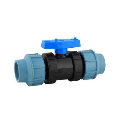 Fabricación de válvulas de plástico Válvula de compresión azul de 32 mm de larga duración para riego