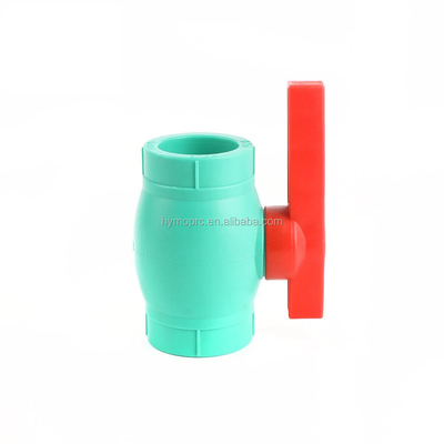 Válvula de bolas PPR de 40 mm en blanco/verde con conexión de enchufe/hielo fabricada