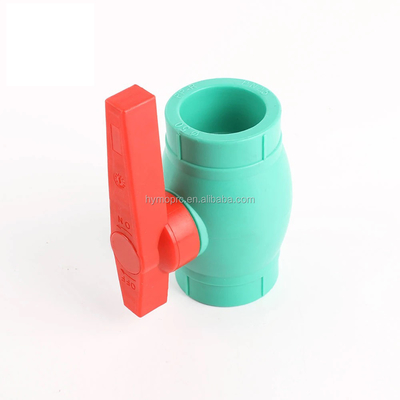 Válvula de bolas PPR de 40 mm en blanco/verde con conexión de enchufe/hielo fabricada