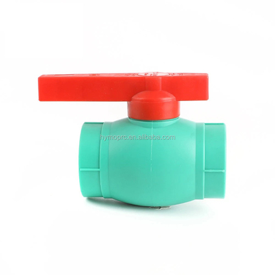 Válvula de bolas PPR de 40 mm en blanco/verde con conexión de enchufe/hielo fabricada