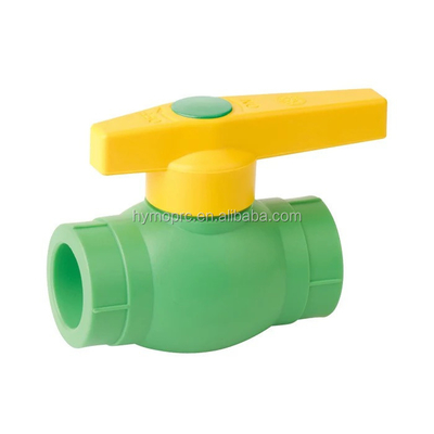 Válvula de bolas PPR de 40 mm en blanco/verde con conexión de enchufe/hielo fabricada