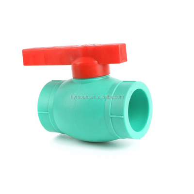 Válvula de bolas PPR de 40 mm en blanco/verde con conexión de enchufe/hielo fabricada