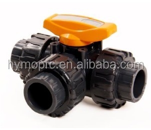 Divertidor industrial de espesor ISO de 3 vías de PVC válvula de 2 pulgadas con extremos de hilo de enchufe OEM Sí