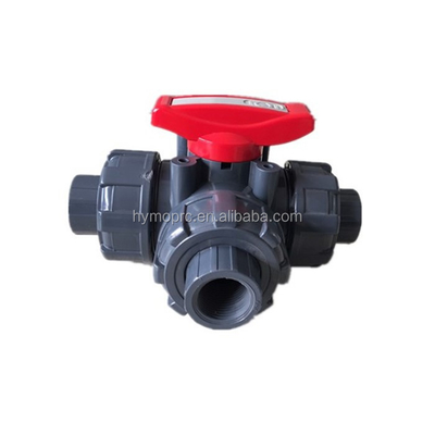 Divertidor industrial de espesor ISO de 3 vías de PVC válvula de 2 pulgadas con extremos de hilo de enchufe OEM Sí