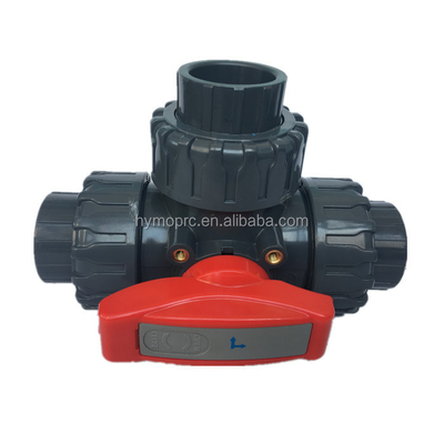Divertidor industrial de espesor ISO de 3 vías de PVC válvula de 2 pulgadas con extremos de hilo de enchufe OEM Sí