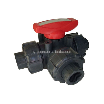 Divertidor industrial de espesor ISO de 3 vías de PVC válvula de 2 pulgadas con extremos de hilo de enchufe OEM Sí