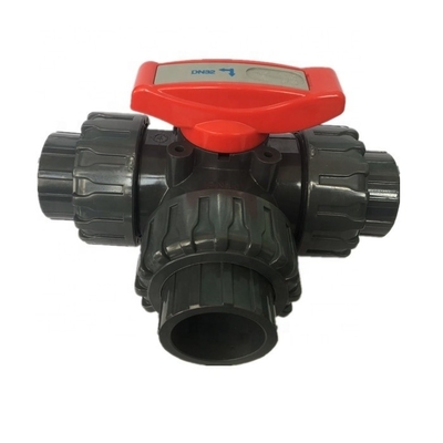 Divertidor industrial de espesor ISO de 3 vías de PVC válvula de 2 pulgadas con extremos de hilo de enchufe OEM Sí
