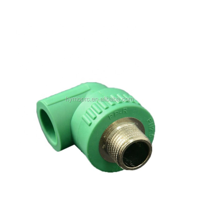 Pintura de plástico de latón de inserción de tuberías PPR Accesorios de tuberías Codo para la distribución de agua de 20 mm-400 mm
