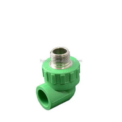 Pintura de plástico de latón de inserción de tuberías PPR Accesorios de tuberías Codo para la distribución de agua de 20 mm-400 mm
