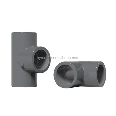 Color azul gris blanco PN10 UPVC Tee para accesorios de tuberías de suministro de agua en la norma DIN