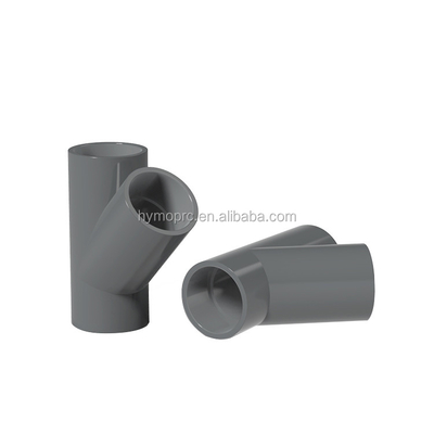 Color azul gris blanco PN10 UPVC Tee para accesorios de tuberías de suministro de agua en la norma DIN