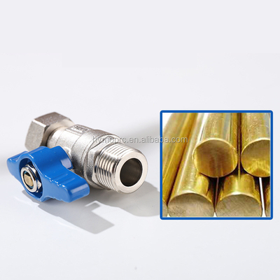 Válvula de bola miniada de acero inoxidable ASTM/DIN estándar PEX con chapa de níquel para tuberías de gas de cobre
