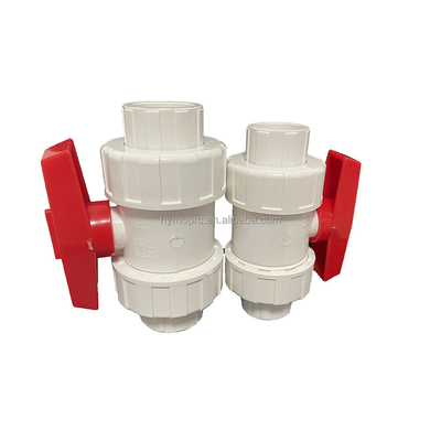 Valvula OEM de PVC 1/2 &quot;-4&quot; de color blanco PVC verdadera Unión de la válvula de bola 3 para piscina