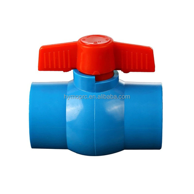 Materiales de plomería Válvula de bola azul 1/2 PP con mango ABS y estándar ASTM/DIN/ASNZ/JIS