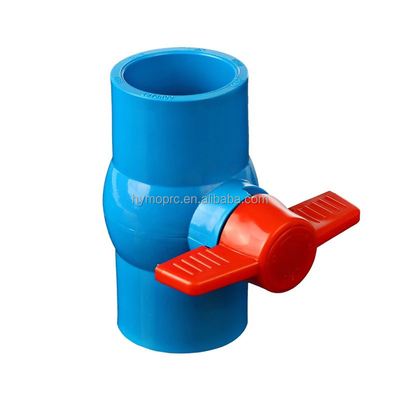 Materiales de plomería Válvula de bola azul 1/2 PP con mango ABS y estándar ASTM/DIN/ASNZ/JIS
