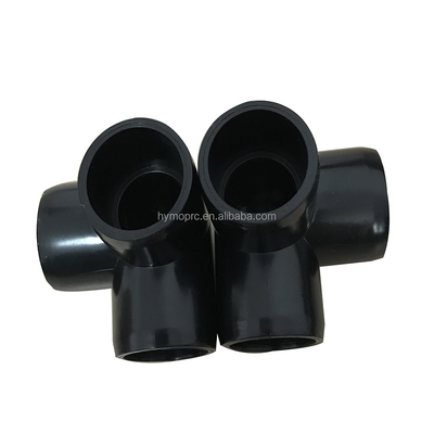 Codo de PVC negro de 3 vías para 1/2 &quot;a 1&quot; Accesorios de tubería personalizables OEM ODM