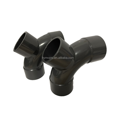 45 grados Y-Ramo de tubo de ajuste lateral Tee DN50 para tuberías de agua longitud estándar blanco
