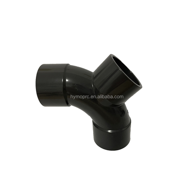 45 grados Y-Ramo de tubo de ajuste lateral Tee DN50 para tuberías de agua longitud estándar blanco