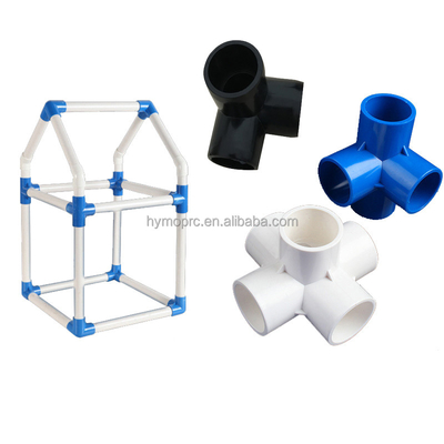 Instalaciones de tuberías de plástico OEM Codo 3 Way Corner para kits de bricolaje y muebles