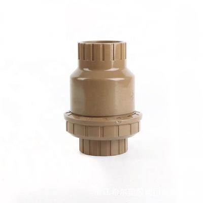 Valva de plástico de 1 pulgada de color marrón Válvula de control de bolas de PVC vertical con presión 1.0MPA