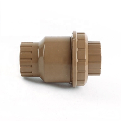 Valva de plástico de 1 pulgada de color marrón Válvula de control de bolas de PVC vertical con presión 1.0MPA