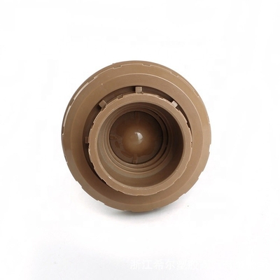Valva de plástico de 1 pulgada de color marrón Válvula de control de bolas de PVC vertical con presión 1.0MPA