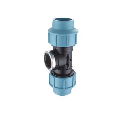 BSPT Azul oscuro PN16 PP Pe Accesorios de tuberías de compresión Codo para riego agrícola