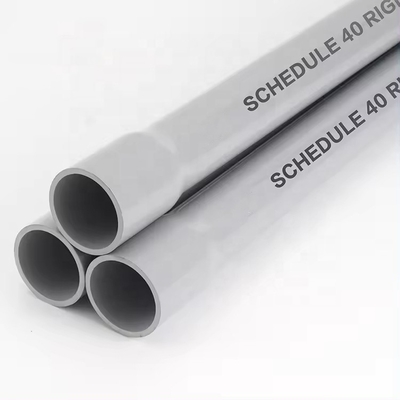 longitud 10 pies horario 40 gris estándar PVC tubo de conducto alambre campana eléctrica final 1&quot; PVC
