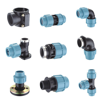 Accesorios de compresión de PP de 25 mm y 32 mm PN16 para el suministro de agua en la agricultura