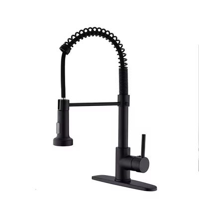 Grifón de cocina clásico de acero inoxidable de mango único con núcleo de válvula cerámica y luz LED